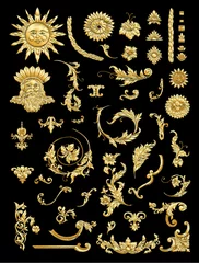 Deurstickers Elements In baroque, rococo, victorian renaissance style. Trendy floral vintage pattern Vector illustration. © Elen  Lane
