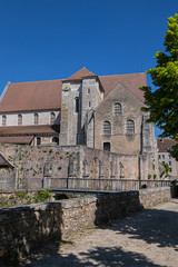 View of Chartres Church of Saint Andrew (La Collegiale Saint-Andre, XII century) - old collegiate...