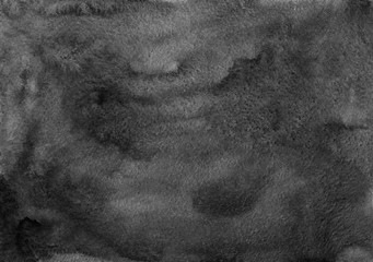 Fototapeta premium Watercolor dark gray background texture. Watercolour monochrome backdrop. Stains on paper.