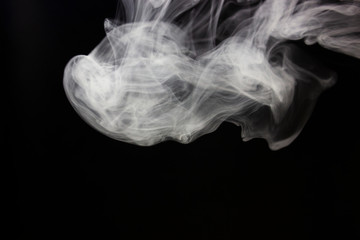 White smoke black background. Weap steam. Fog concept on dark.