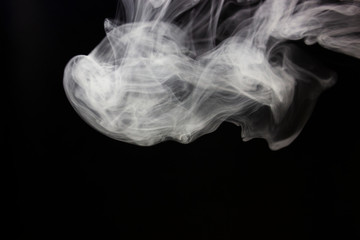 Fototapeta premium White smoke black background. Weap steam. Fog concept on dark.