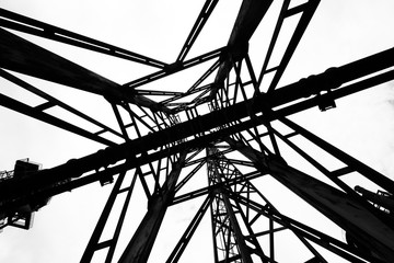 Black and white abstract industrial backround