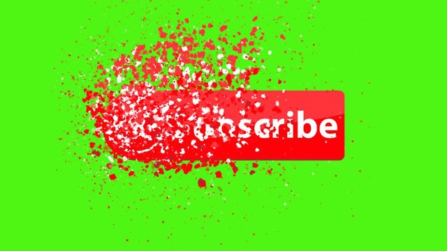 Animation of a subscribe button on green background. Video 4K 