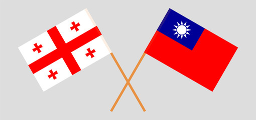 Crossed flags of Taiwan and Georgia