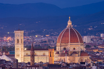 Fototapeta na wymiar Night view Firenze, Italy. Santa Maria del Fiore Duomo