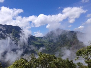 Clouds and mountains