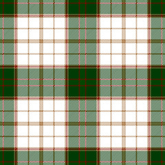 Green, red and white tartan plaid. Christmas festive textile pattern.