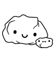 steinchen familie stein mama papa kind baby felsen kiesel süß niedlich augen gesicht mund moos lieb kind baby design glücklich überwachsen alt riss