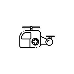 Isolated ambulance helicopter icon line design