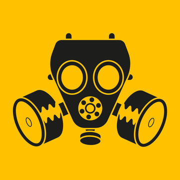 Gas Mask Vector Icon For Web Design And Desktop. Chemical Attack. Vector