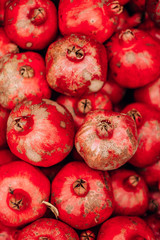  tasty ripe red pomegranate on the food market