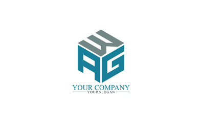 Simple, creative, unique, abstract and strong WAG initial logo template vector icon for any business such as financial, fitness and consulting