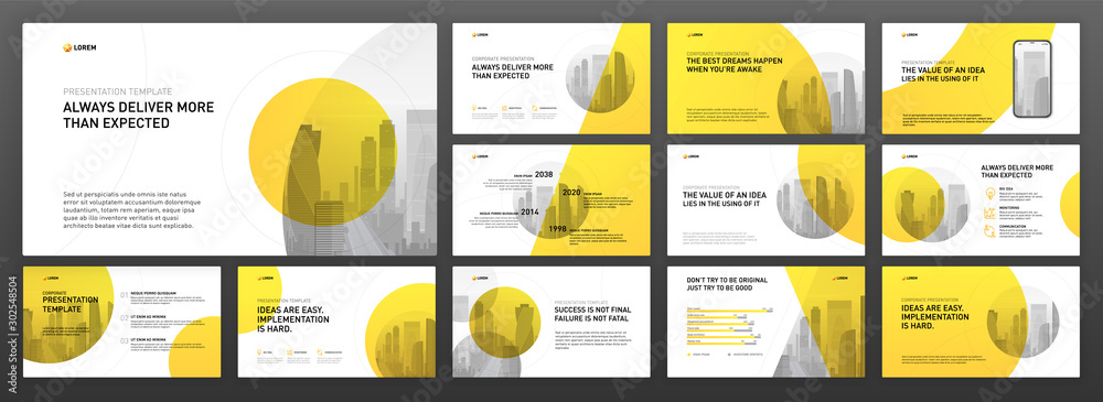 Canvas Prints business powerpoint presentation templates set. use for modern keynote presentation background, broc