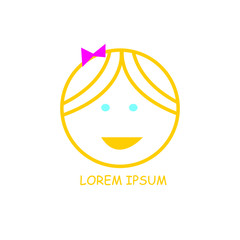 Kids Creative Template Colorful Logo Vector Illustration,Children Science And Education Class Promo Sign