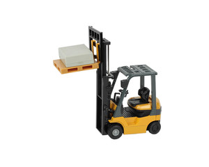 forklift with box