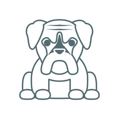 cute little dog bulldog line style icon