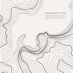 Map line of topography. Vector abstract topographic map concept with space for your copy. Black and white wave. Abstract paper cut. Abstract colorful waves. Wavy banners. Color geometric form - obrazy, fototapety, plakaty