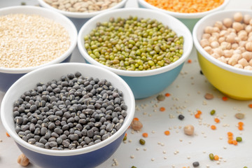 Different bean cultures in small bowls