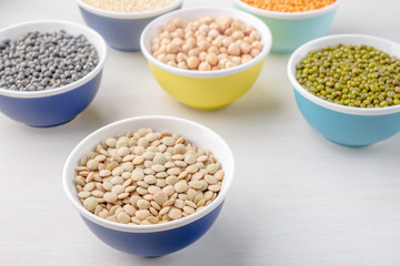 Different bean cultures in small bowls