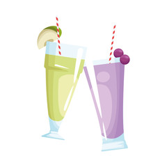 coconut and grape smoothies cups