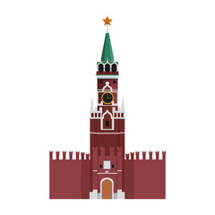 Russian kremlin icon, flat design
