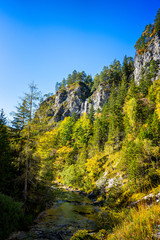 Fototapeta na wymiar Sunny Autumn Day in the Oetschergraeben in Lower Austria
