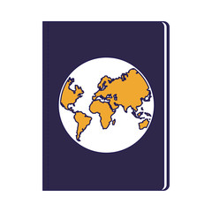 passport document icon, flat design