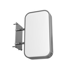 Rounded vertical rectangle signage template. Street signboard isolated on white. Outdoor advertising mockup. 3d render. Blank billboard.