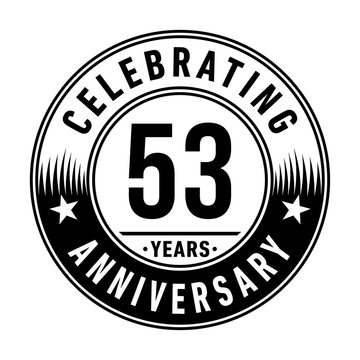 53 years anniversary celebration logo template. Vector and illustration.