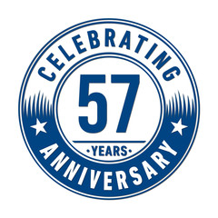 57 years anniversary celebration logo template. Vector and illustration.