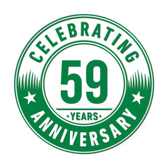 59 years anniversary celebration logo template. Vector and illustration.