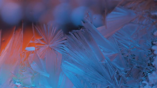 Merry Christmas frost background a timelapse shot of growing ice on a freezing window