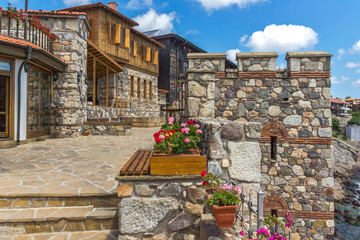 Ruins of Ancient fortifications in town of Sozopol, Bulgaria