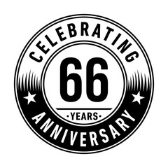 66 years anniversary celebration logo template. Vector and illustration.