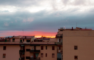 sunset over the city of florence italy