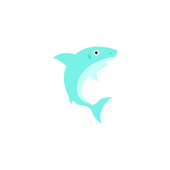 Shark logo template. A cute shark front face, diving School , scuba club, Snorkeling equipment shop