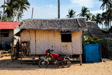 Little local Philippine hut on the beach