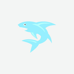 Shark logo template. A cute shark front face, diving School , scuba club, Snorkeling equipment shop