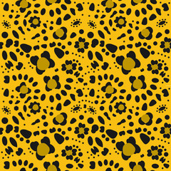 cheetah skin pattern in yellow background