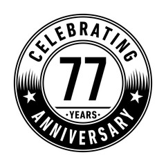 Fototapeta premium 77 years anniversary celebration logo template. Vector and illustration.