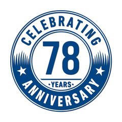 78 years anniversary celebration logo template. Vector and illustration.