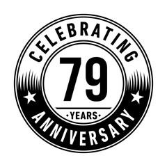 79 years anniversary celebration logo template. Vector and illustration.