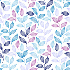 Wrapping tea leaves pattern seamless vector illustration.