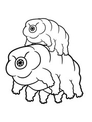 Fototapeta premium kleine winzige bärtierchen familie papa mama kind baby wasserbär mehrzeller mikroskop süß niedlich clipart design liebe kind baby