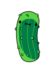 kleine gurke mit süßem gesicht salatgurke senfgurke essen lecker niedlich hunger gemüse diät schwanger kochen schürze vegan vegetarisch pflanze bauer ernte