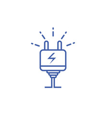 Isolated plug icon line design