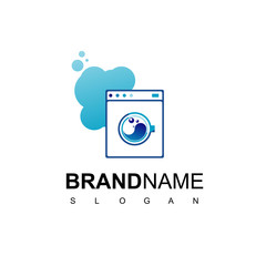 Home Service, Laundry Logo Design Vector
