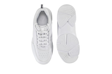 White sneakers isolated on a white background.
