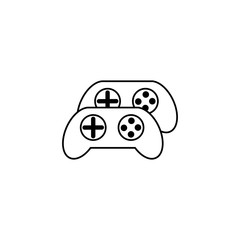 Isolated gamepad icon line design