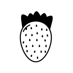 Isolated strawberry fruit line design
